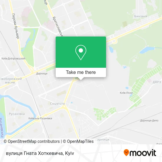 Карта вулиця Гната Хоткевича