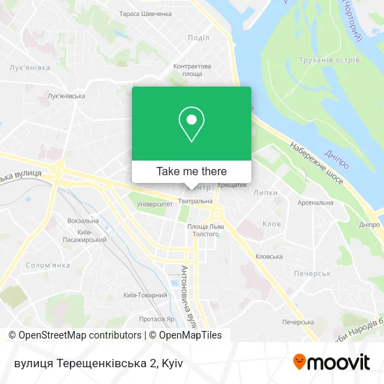 Карта вулиця Терещенківська 2