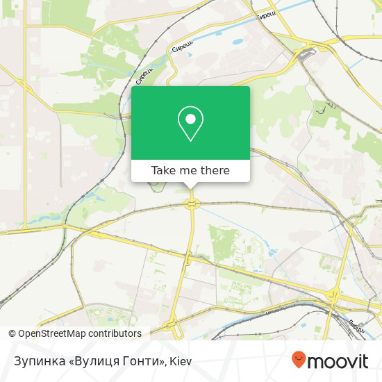 Зупинка «Вулиця Гонти» map