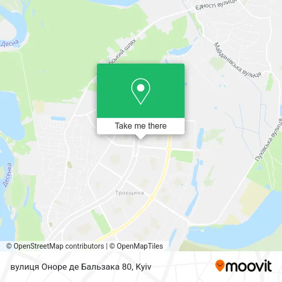 Карта вулиця Оноре де Бальзака 80