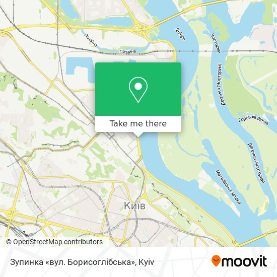 Зупинка «вул. Борисоглібська» map