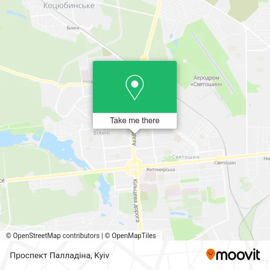 Карта Проспект Палладіна