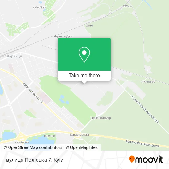 Карта вулиця Поліська 7