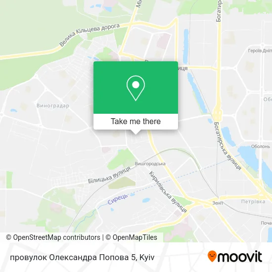 Карта провулок Олександра Попова 5
