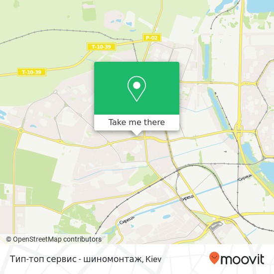 Тип-топ сервис - шиномонтаж map