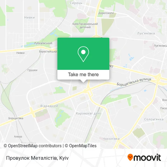 Карта Провулок Металістів