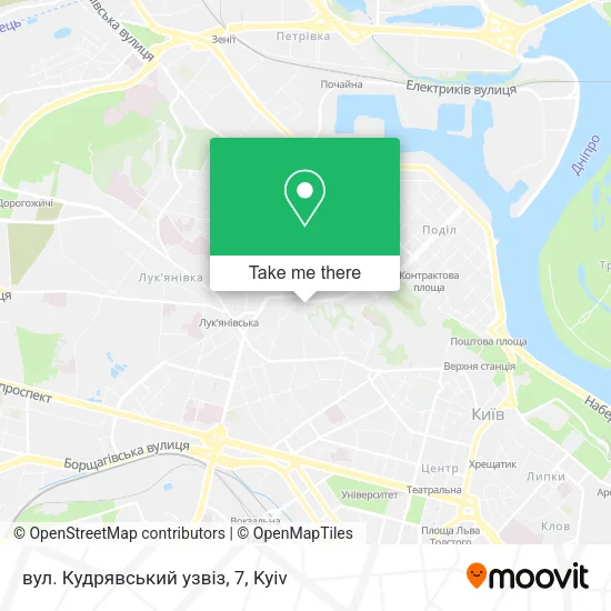 Карта вул. Кудрявський узвіз, 7