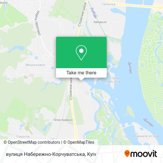 Карта вулиця Набережно-Корчуватська