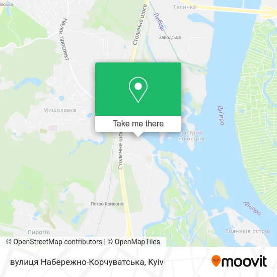 Карта вулиця Набережно-Корчуватська
