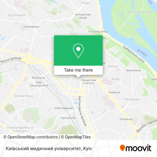 Карта Київський медичний університет