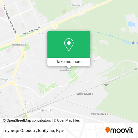 Карта вулиця Олекси Довбуша
