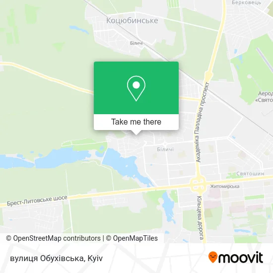 Карта вулиця Обухівська