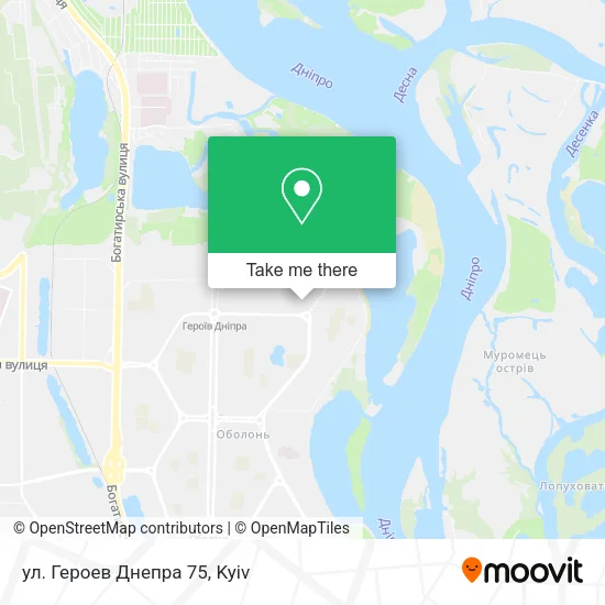 Карта ул. Героев Днепра 75