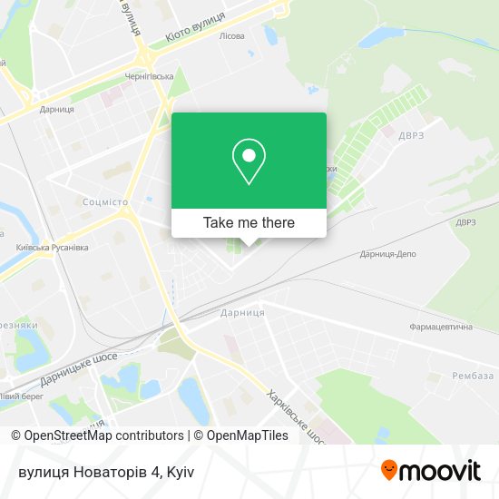Карта вулиця Новаторів 4
