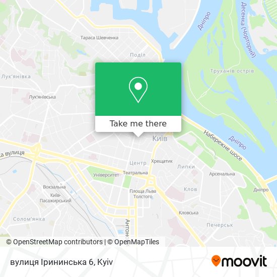 Карта вулиця Ірининська 6