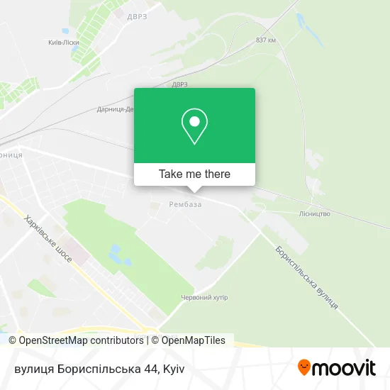 Карта вулиця Бориспільська 44