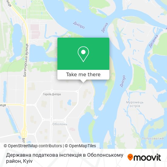 Державна податкова інспекція в Оболонському район map