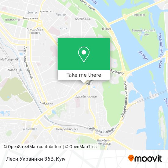 Леси Украинки 36В map