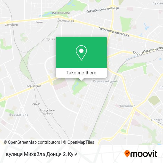 Карта вулиця Михайла Донця 2