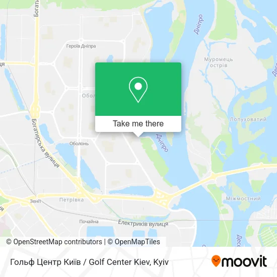 Карта Гольф Центр Київ / Golf Center Kiev