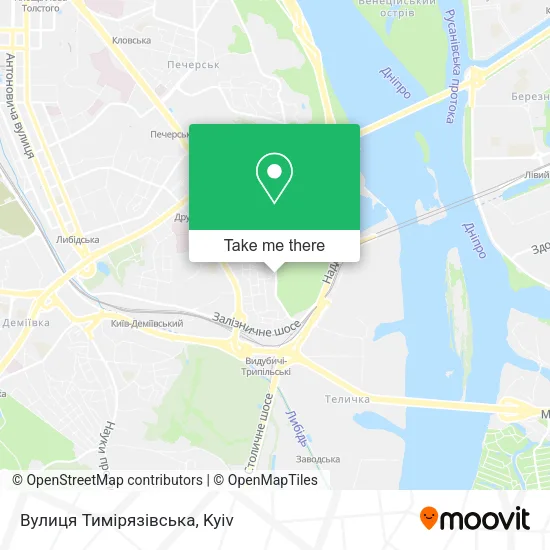 Карта Вулиця Тимірязівська