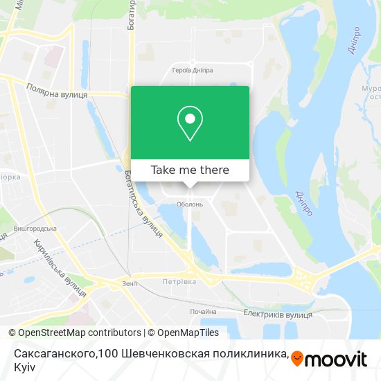 Саксаганского,100 Шевченковская поликлиника map