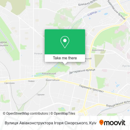 Вулиця Авіаконструктора Ігоря Сікорського map