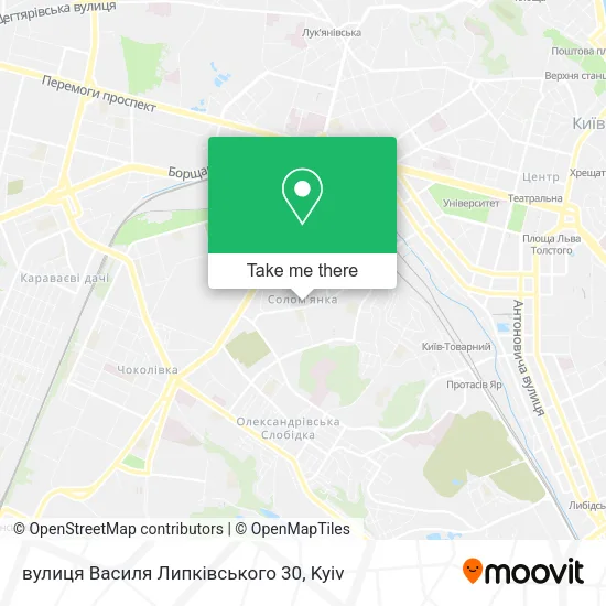 Карта вулиця Василя Липківського 30
