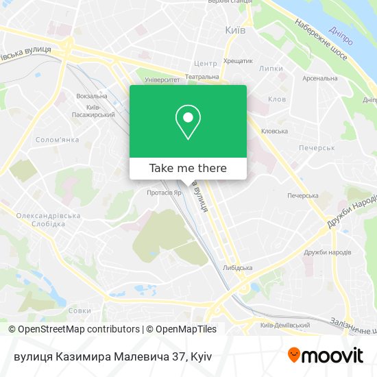 Карта вулиця Казимира Малевича 37
