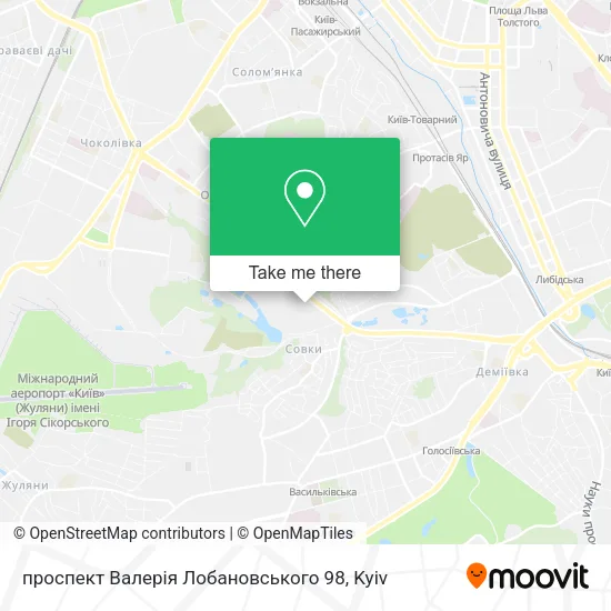 проспект Валерія Лобановського 98 map