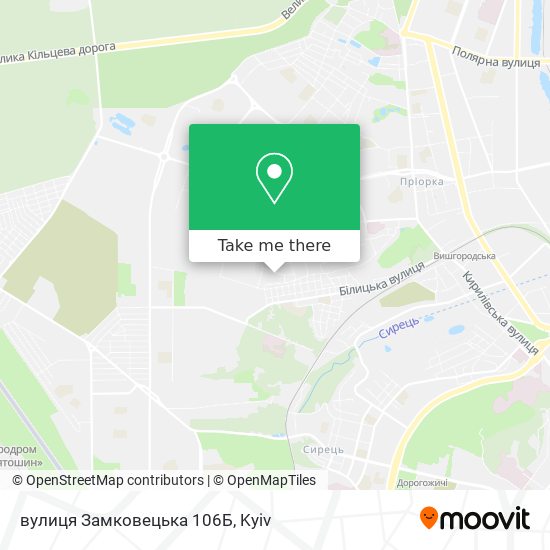 Карта вулиця Замковецька 106Б