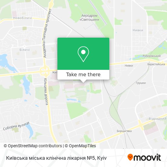 Карта Київська міська клінічна лікарня №5