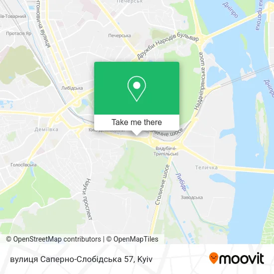 Карта вулиця Саперно-Слобідська 57