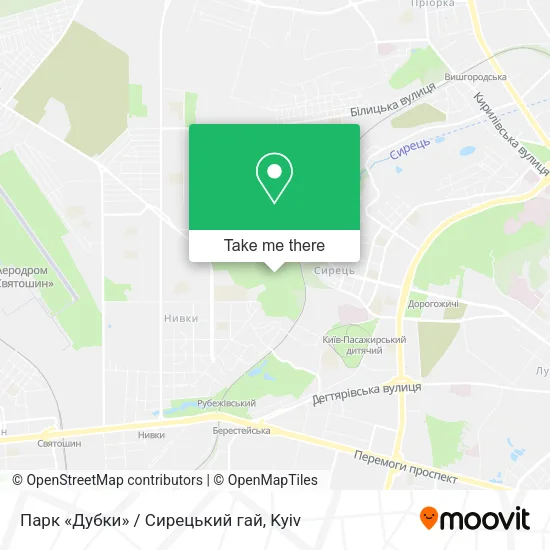 Карта Парк «Дубки» / Сирецький гай