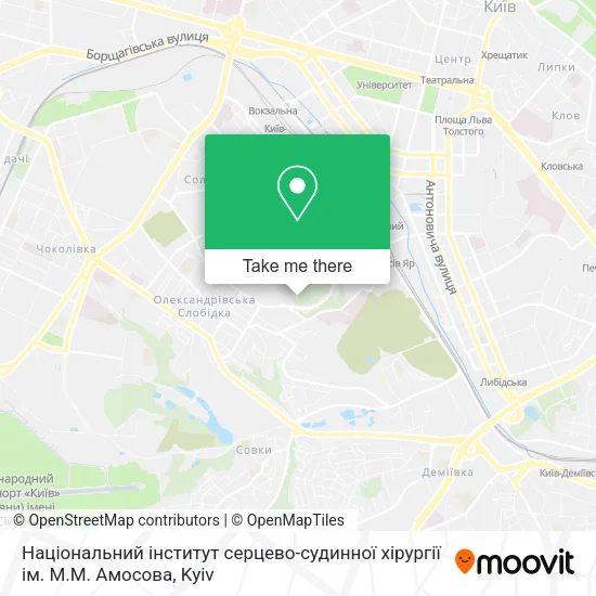 Карта Національний інститут серцево-судинної хірургії ім. М.М. Амосова