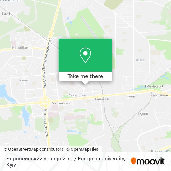 Європейський університет / European University map