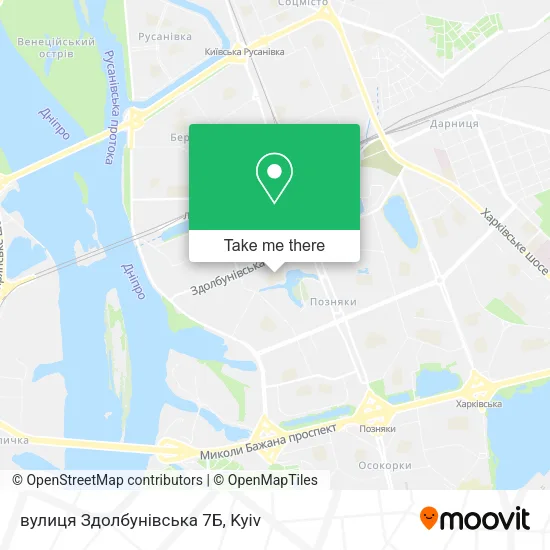 Карта вулиця Здолбунівська 7Б
