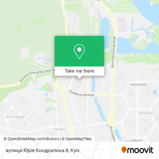 Карта вулиця Юрія Кондратюка 8