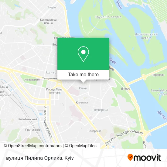 Карта вулиця Пилипа Орлика