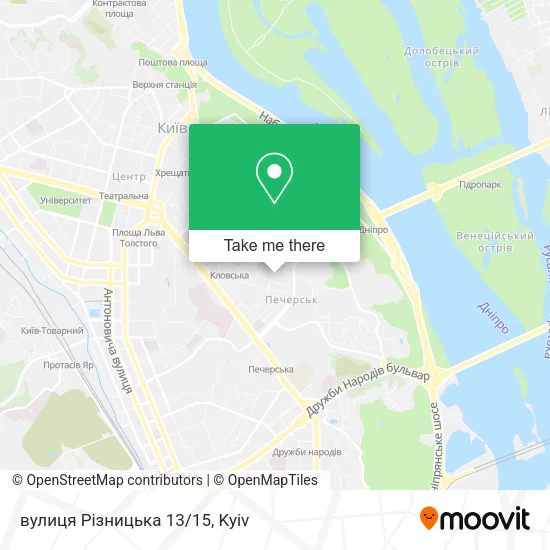Карта вулиця Різницька 13/15