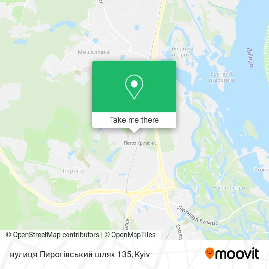 Карта вулиця Пирогівський шлях 135