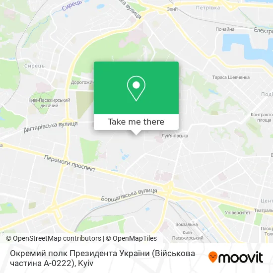 Окремий полк Президента України (Військова частина А-0222) map