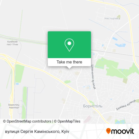 Карта вулиця Сергія Камінського