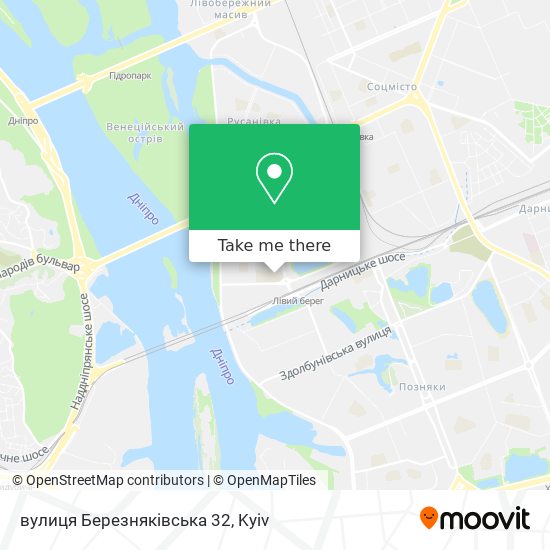 вулиця Березняківська 32 map