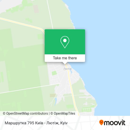 Карта Маршрутка 795 Київ - Лютіж