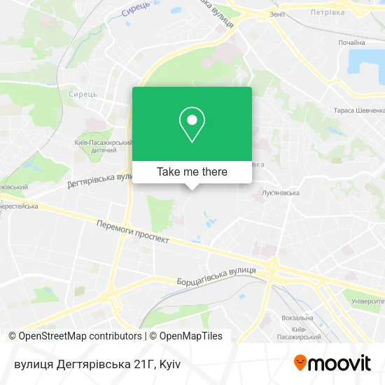 Карта вулиця Дегтярівська 21Г