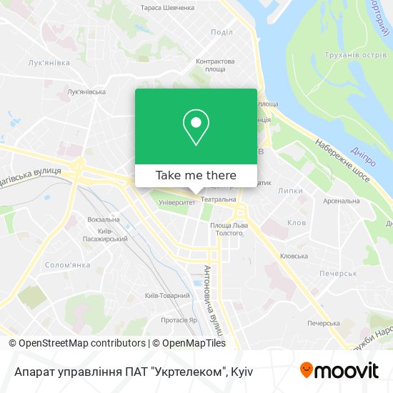 Карта Апарат управління ПАТ "Укртелеком"