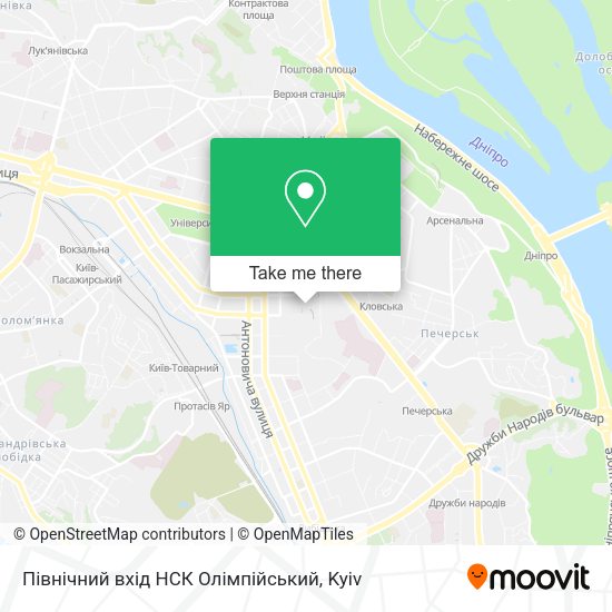 Карта Північний вхід НСК Олімпійський