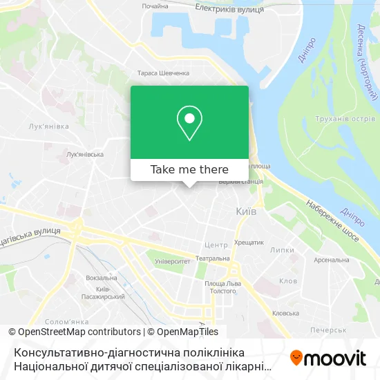Консультативно-діагностична поліклініка Національної дитячої спеціалізованої лікарні «Охматдит» map