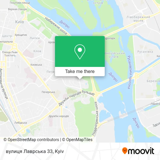 Карта вулиця Лаврська 33